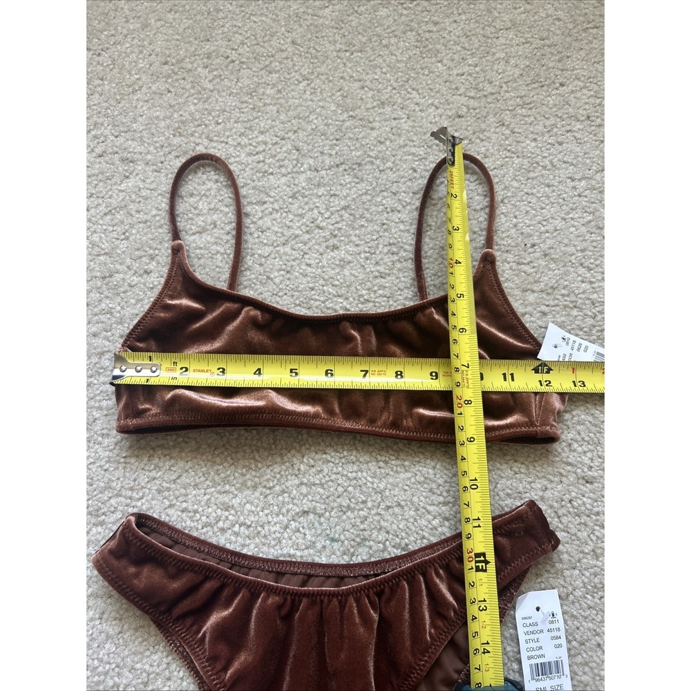 PacSun Eco Brown Velvet California Scoop High-Cut Bikini Set | S | NWT 🤎✨ - Picture 4 of 8